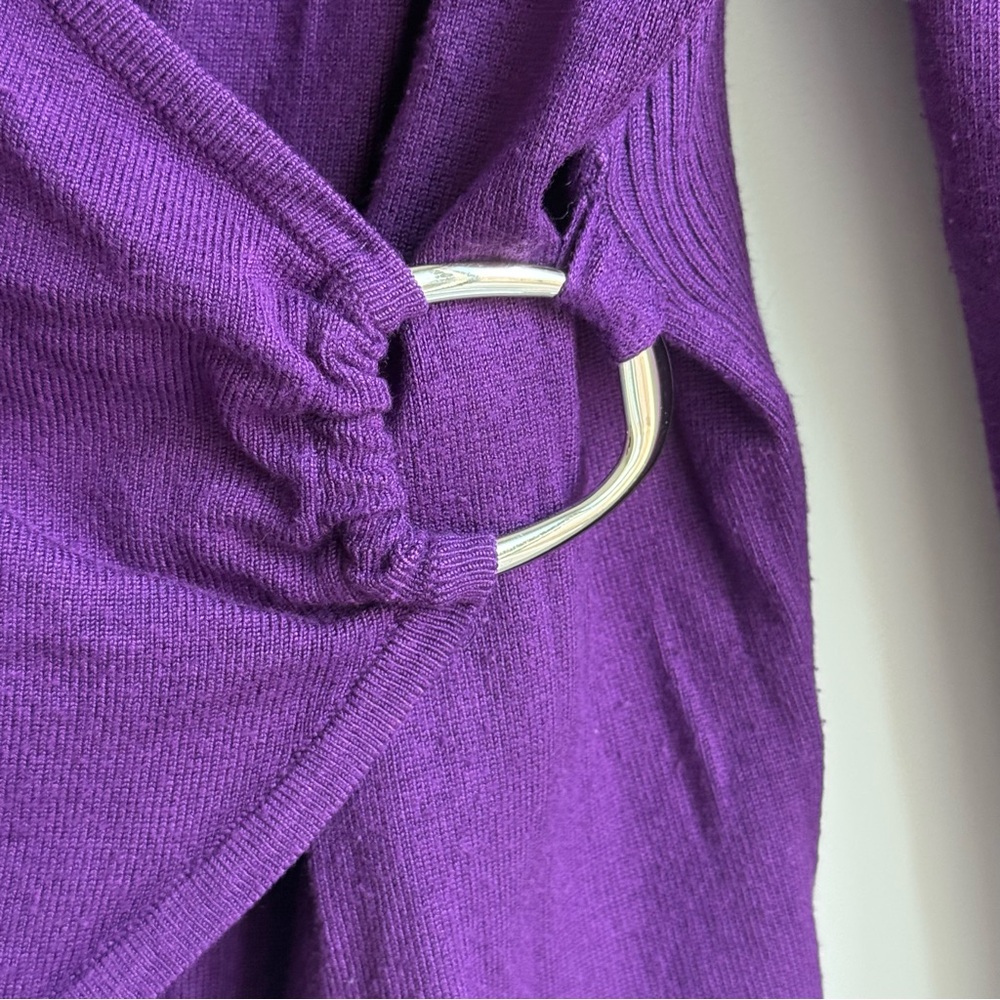 Charter Club Purple Ribbed Top - Picture 3 of 4
